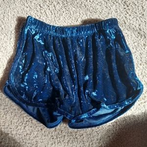 Shiny blue shorts